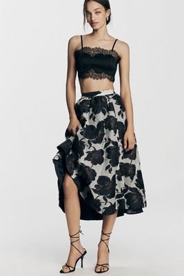 Maeve Velma Fringed Midi Skirt | Anthropologie