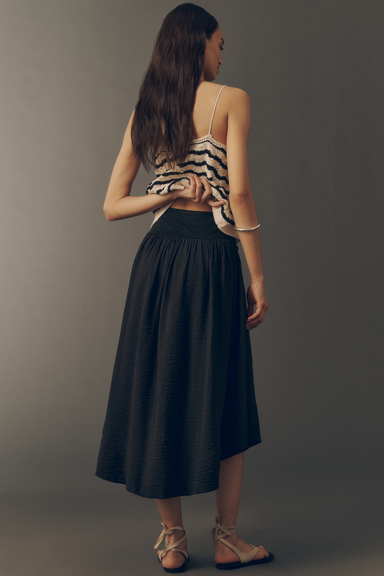 By Anthropologie Drop-Waist Midi Skirt