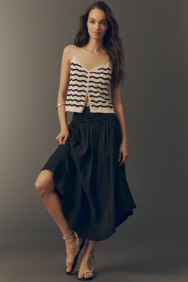 By Anthropologie Drop-Waist Midi Skirt