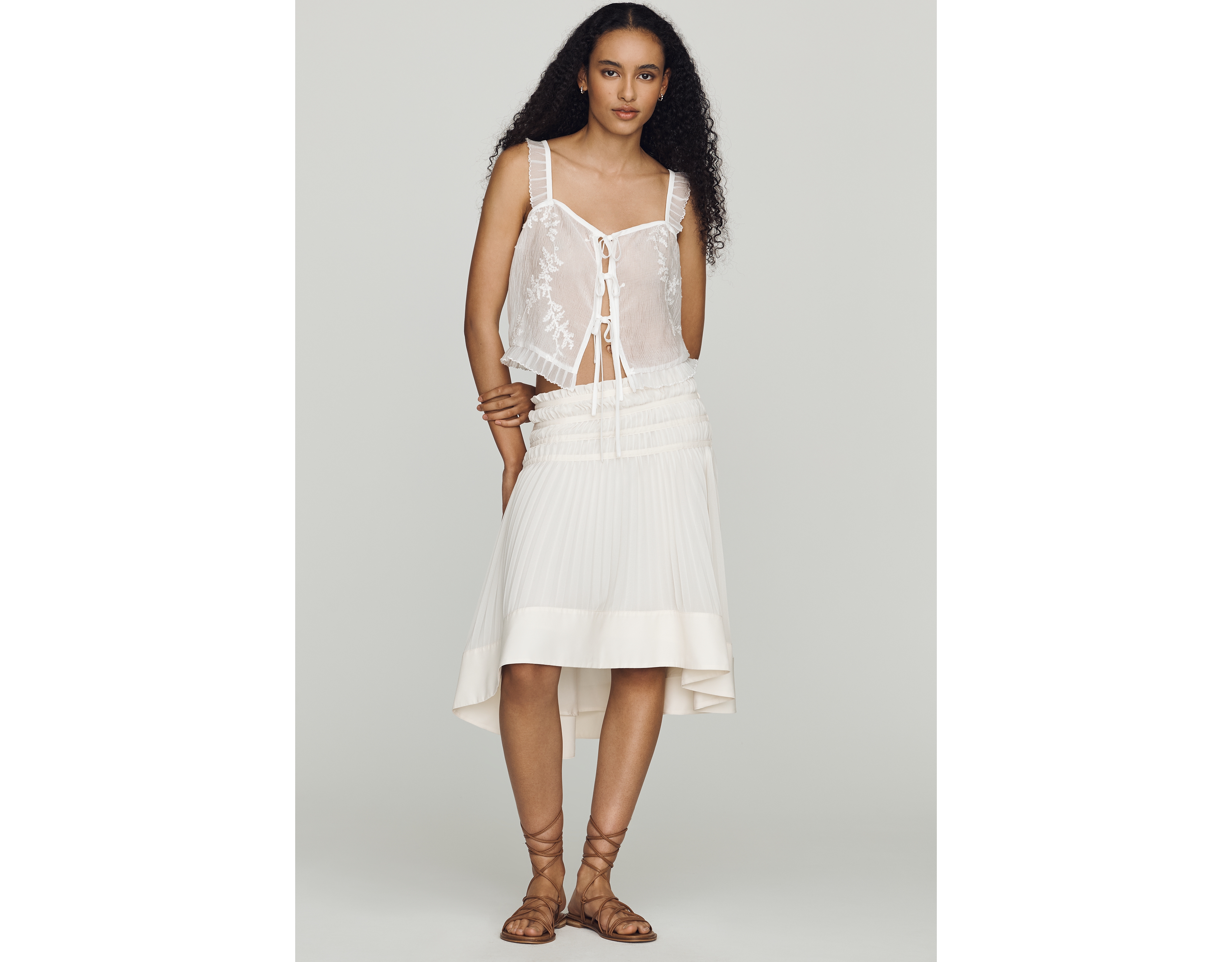 By Anthropologie Pleated Drop-Waist Skirts