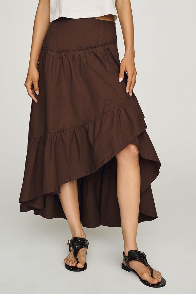 Pilcro Tiered Asymmetrical Midi Skirt #1