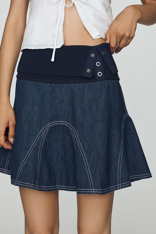 Pilcro Foldover Denim Mini Skirt #1