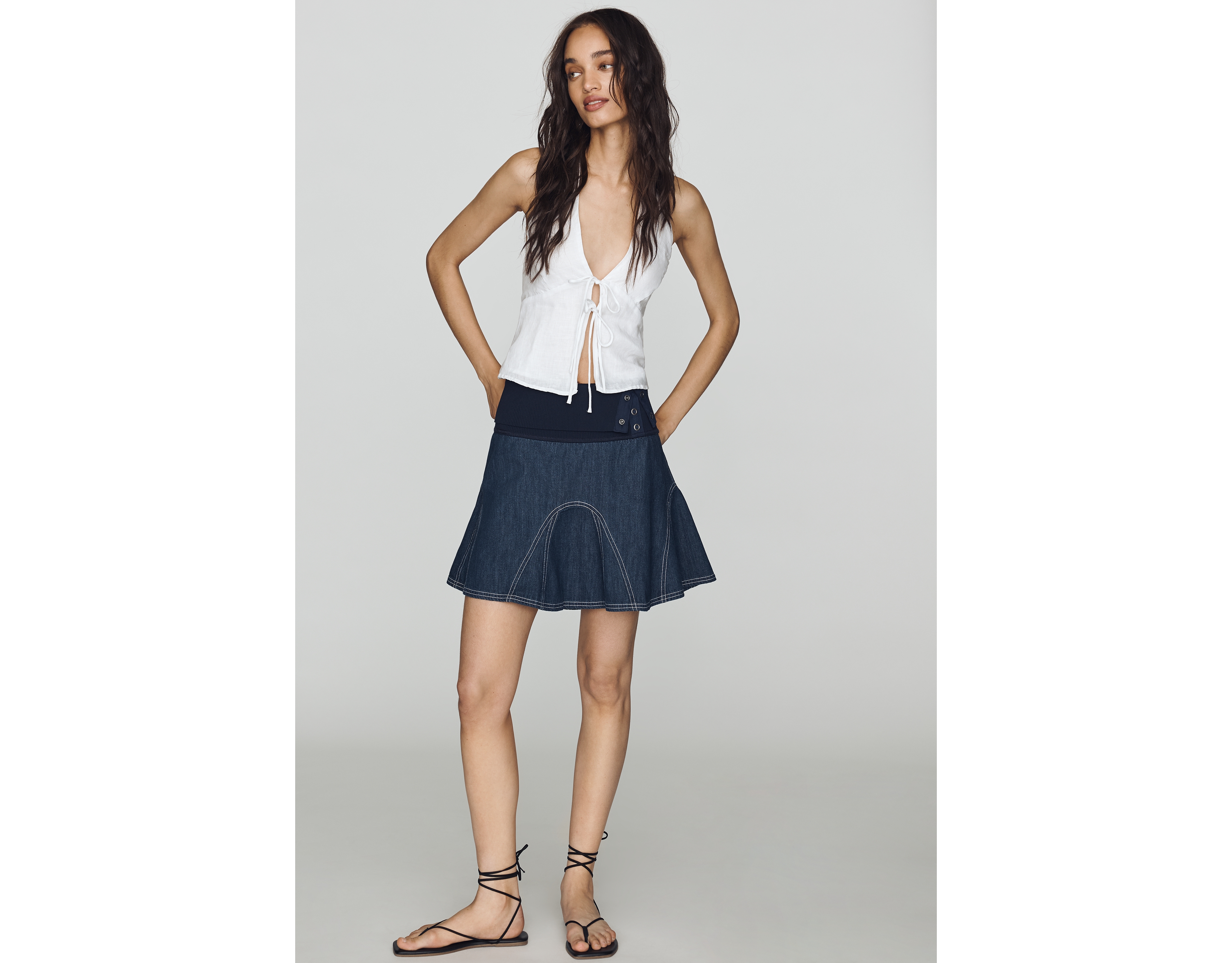 Pilcro Foldover Denim Mini Skirt