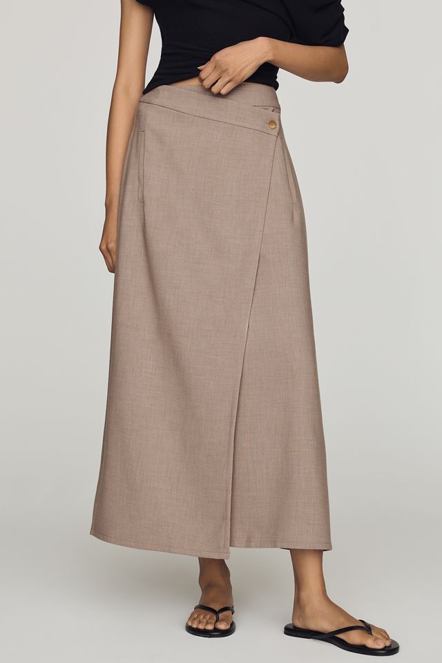 By Anthropologie Crossover Wrap Maxi Skirt #1