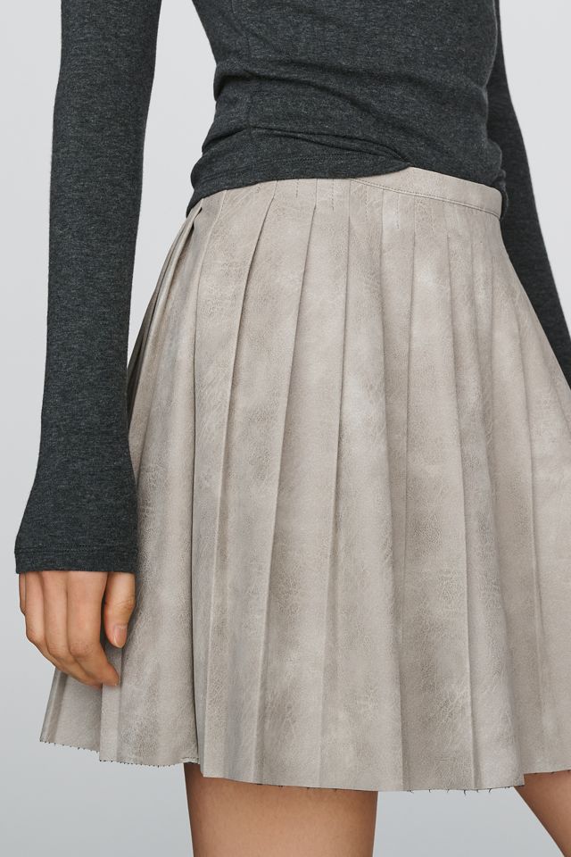 By Anthropologie Faux-Leather Pleated Mini Skirt #1