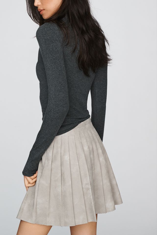 By Anthropologie Faux-Leather Pleated Mini Skirt #3