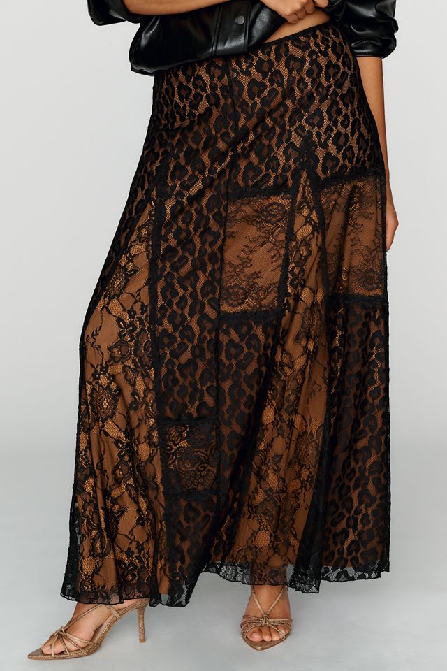 By Anthropologie Lace Godet Maxi Skirt #6