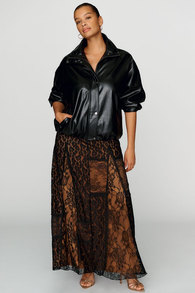 By Anthropologie Lace Godet Maxi Skirt #5