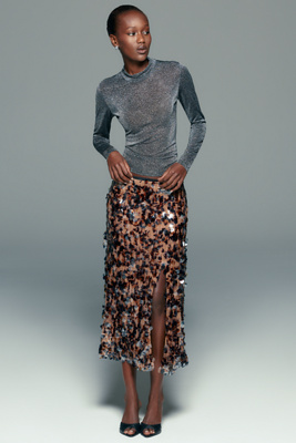 Maeve Sequin Midi Skirt by Anthropologie