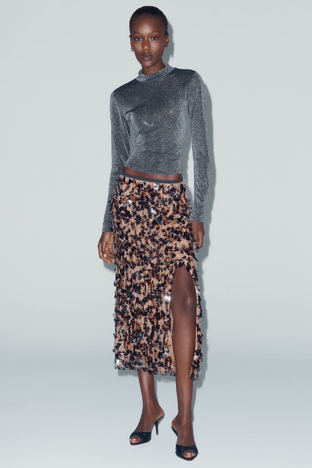 Falda Midi de Lentejuelas Maeve #3