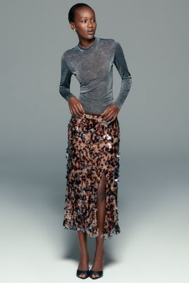 Jupe midi à paillettes Maeve
