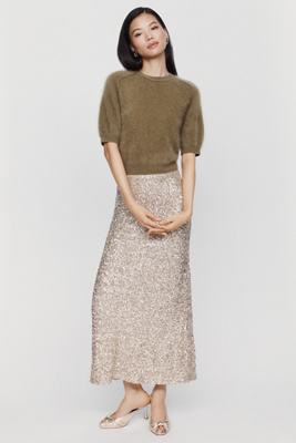 @loverlygrey x Anthropologie Tilda Sequined Slip Skirt by Anthropologie