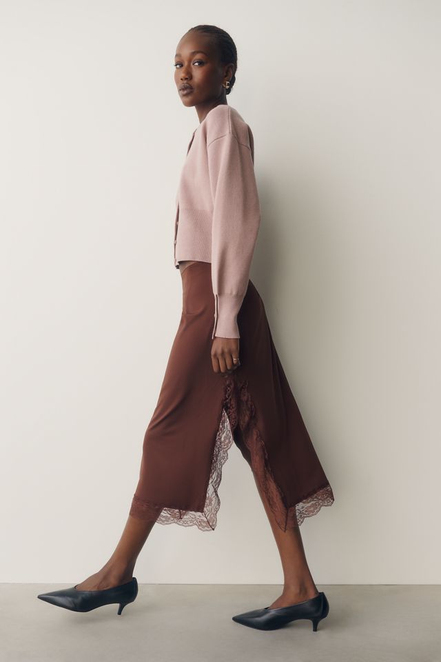 Jupe midi à bordure en dentelle By Anthropologie #2