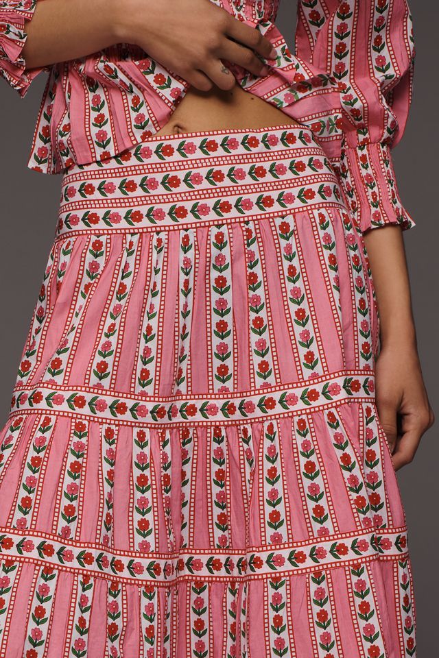 Pink City Prints 100% Cotton Rah Rah Maxi Skirt | Anthropologie