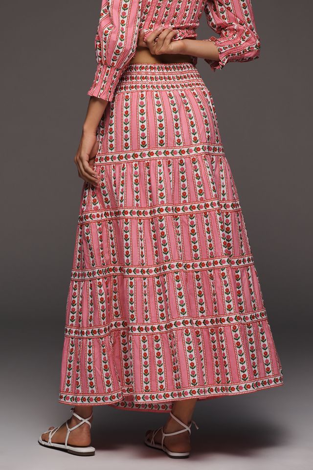 Pink City Prints 100% Cotton Rah Rah Maxi Skirt | Anthropologie
