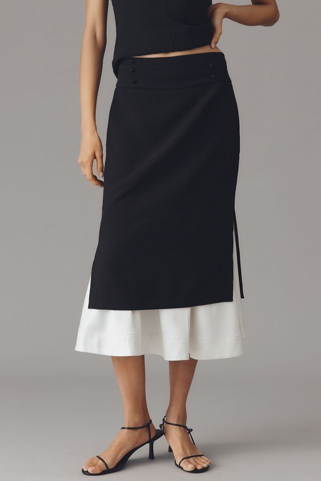 By Anthropologie High-Rise Trumpet Midi Skirt #1
