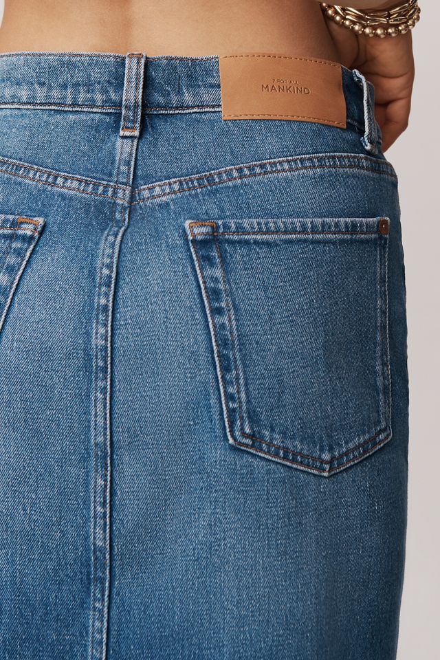 7 For All Mankind Libby High-Low Denim Midi Skirt #3