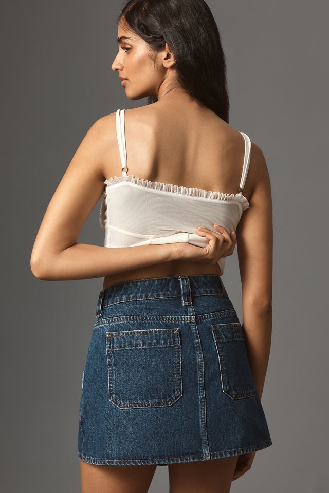 7 For All Mankind Milly Studded Denim Mini Skirt #3
