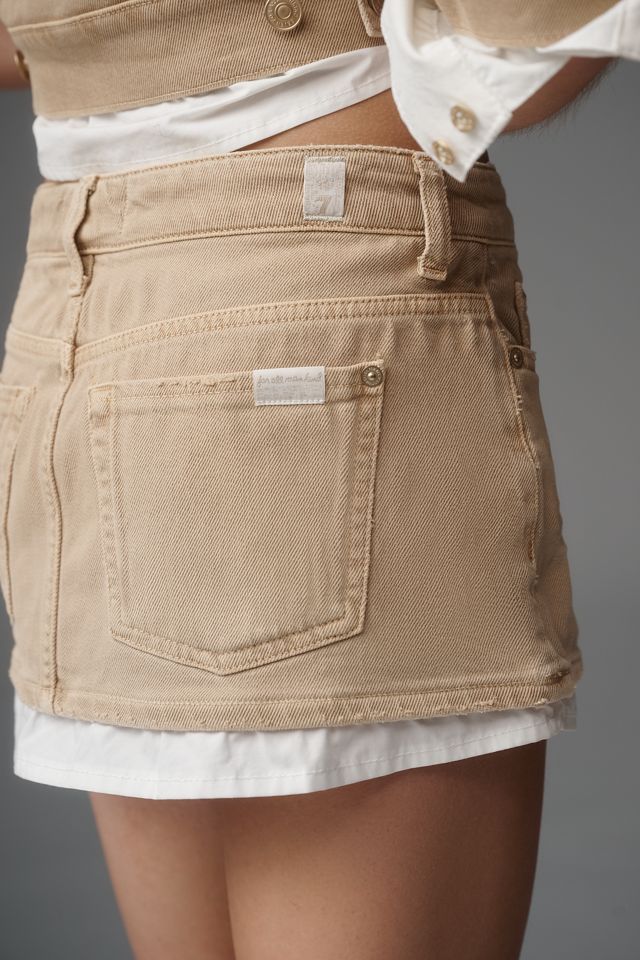 7 For All Mankind Layered Denim Mini Skirt #3