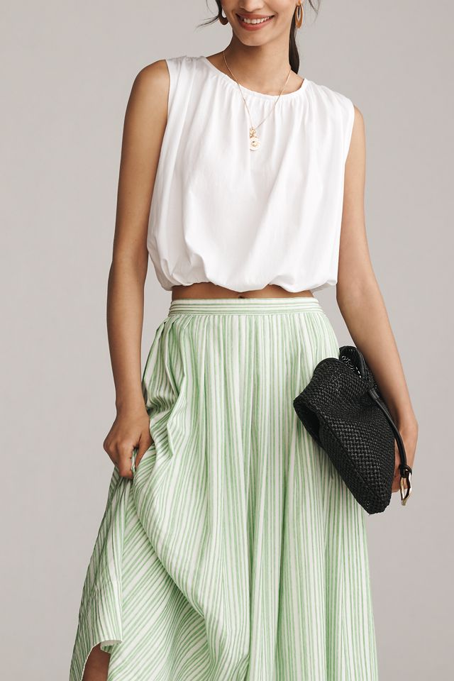 Derek Lam 10 Crosby Alexia Pleated Striped Midi Skirt #2