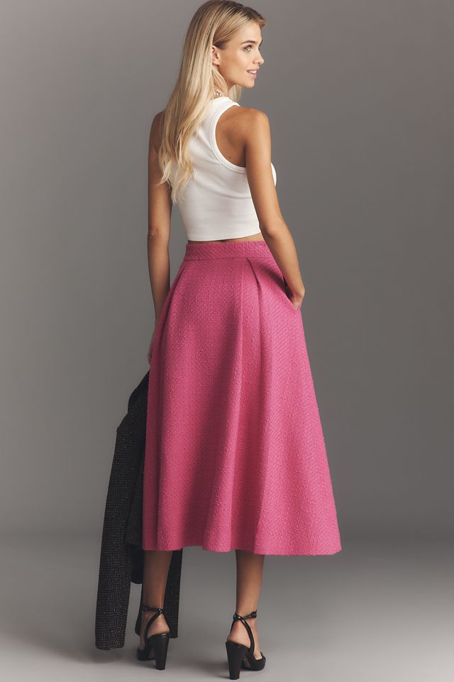 Derek Lam 10 Crosby Fenella Tweed Pleated Midi Skirt #2