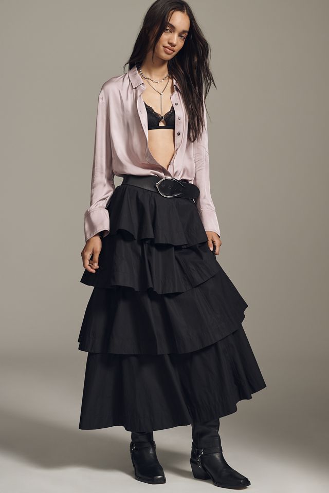 Derek Lam 10 Crosby Perla Tiered Midi Skirt #1