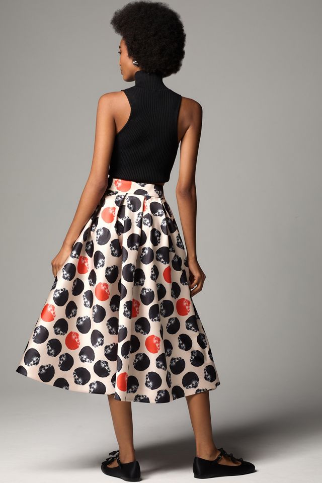 THEO The Label Clio Pleated Dot Midi Skirt #4