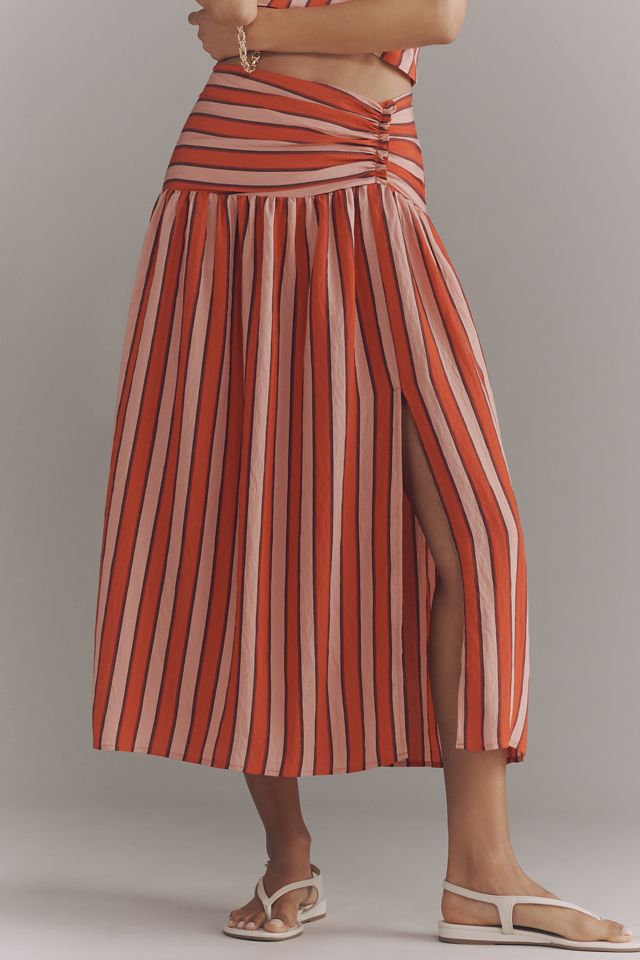 Maeve Ruched Split Midi Skirt #1