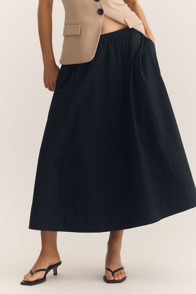 Maeve Hallie 100% Cotton Pull-On Midi Skirt #1