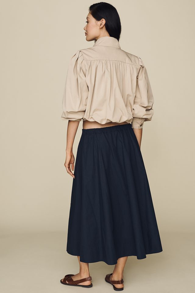 Maeve Cotton Pull-On Midi Skirt #2
