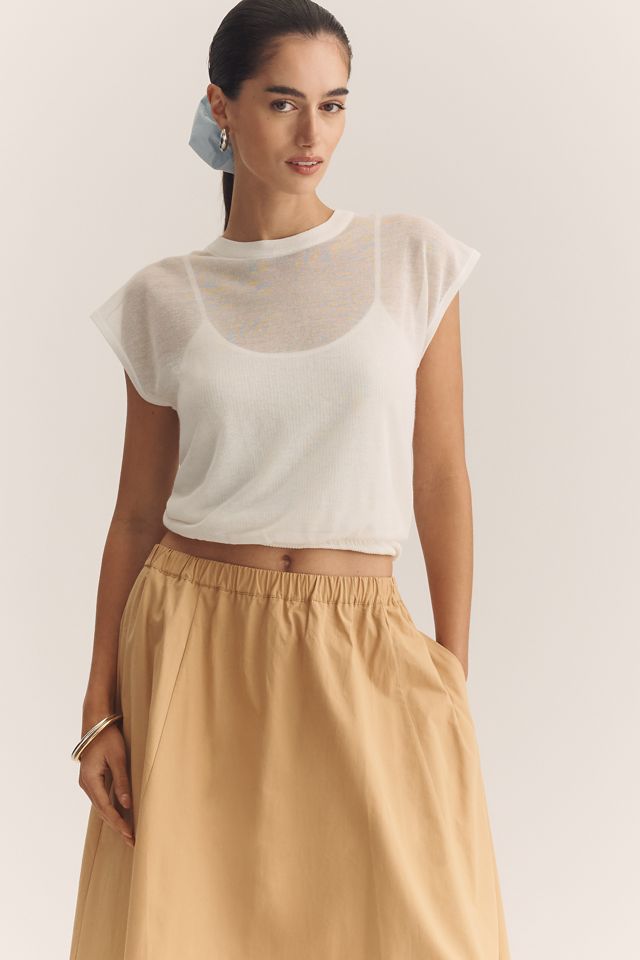 Maeve Hallie 100% Cotton Pull-On Midi Skirt #2