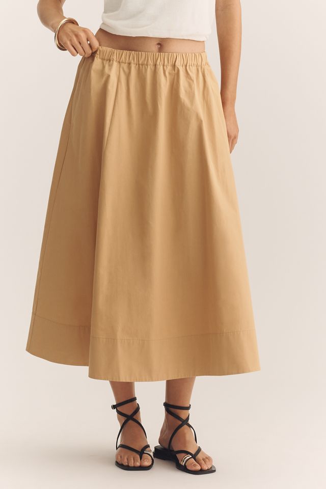 Maeve Hallie 100% Cotton Pull-On Midi Skirt #3
