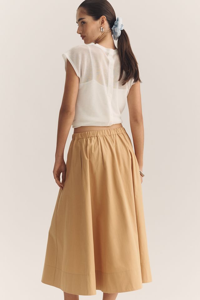 Maeve Hallie 100% Cotton Pull-On Midi Skirt #4