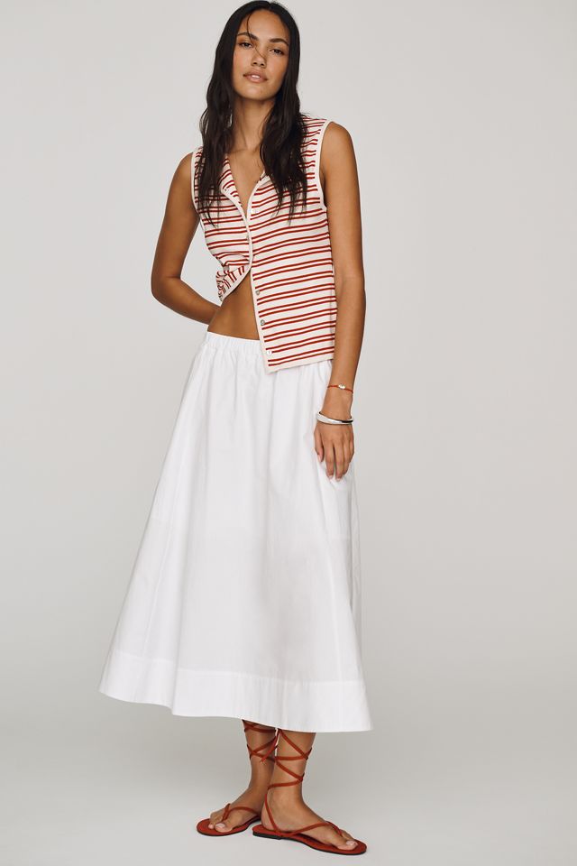 Maeve Cotton Pull-On Midi Skirt #4