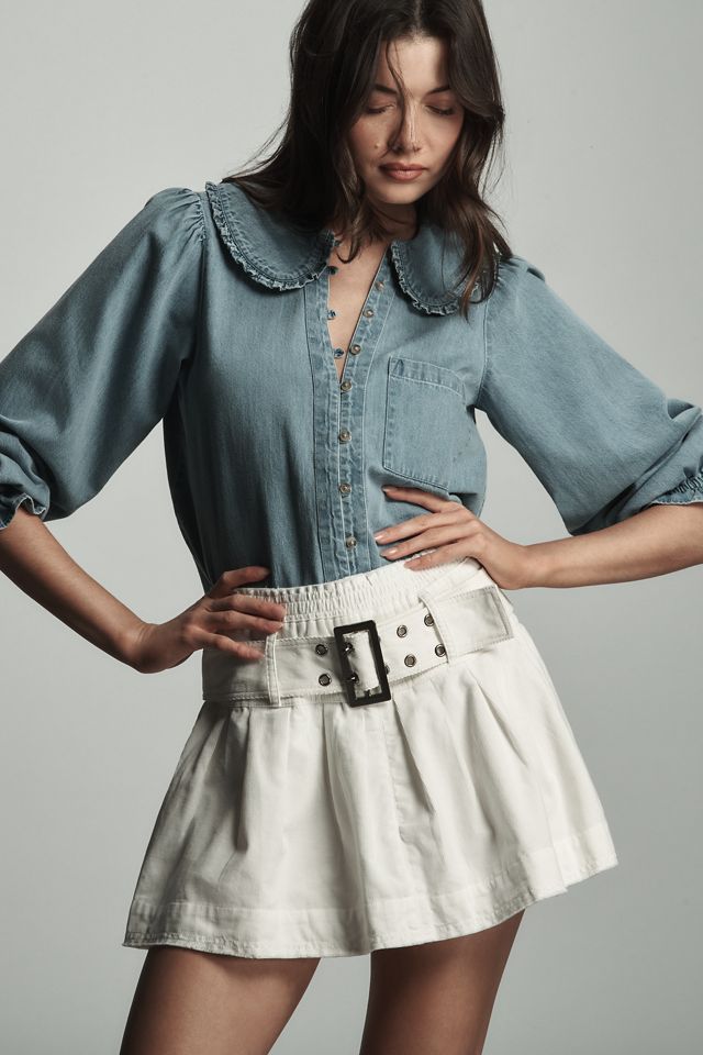 Pilcro Low-Slung Pleated Skirt #3
