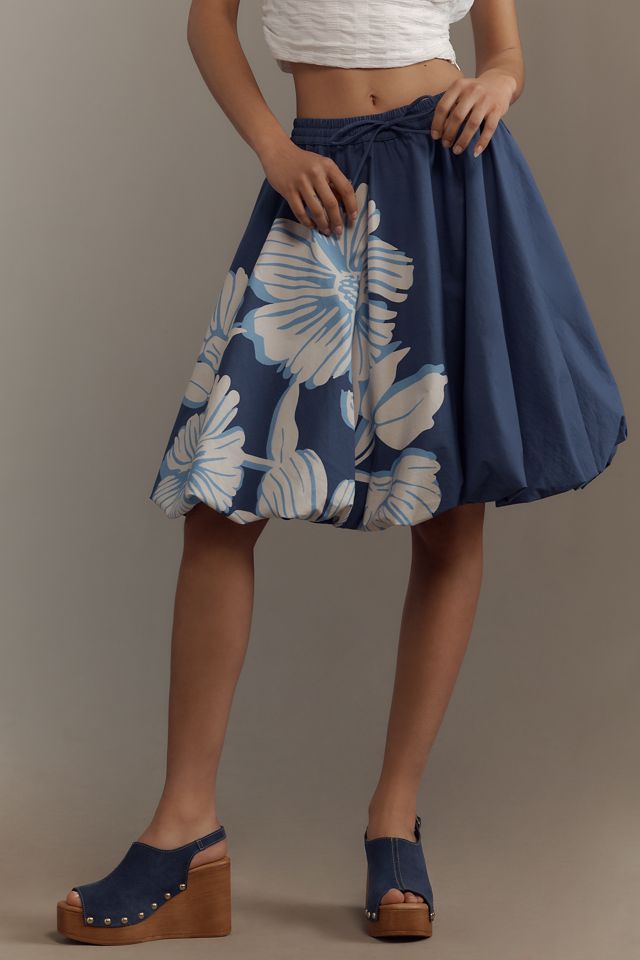 Maeve Drawstring Knee-Length Bubble Skirt #1