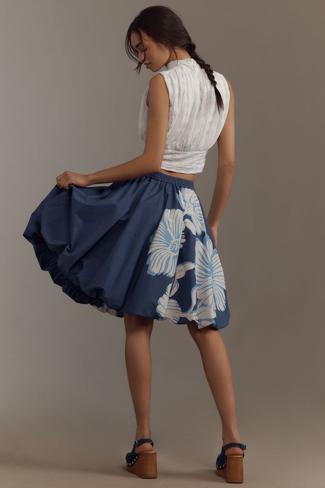 Maeve Drawstring Knee-Length Bubble Skirt #2