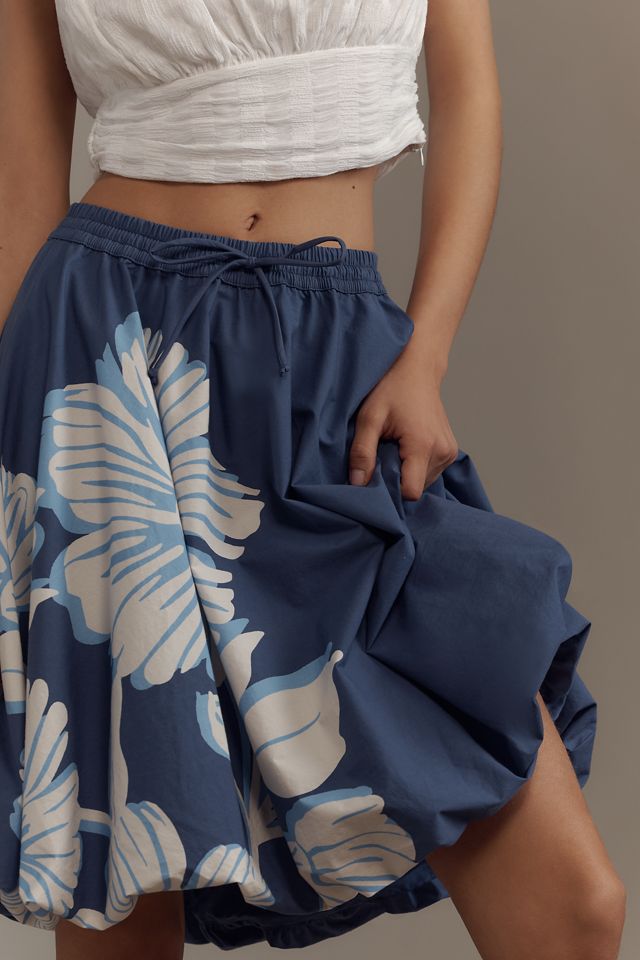 Maeve Drawstring Knee-Length Bubble Skirt #3