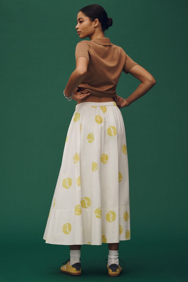 The Jacie Poplin Printed Midi Skirt by Maeve: Kate Schelter