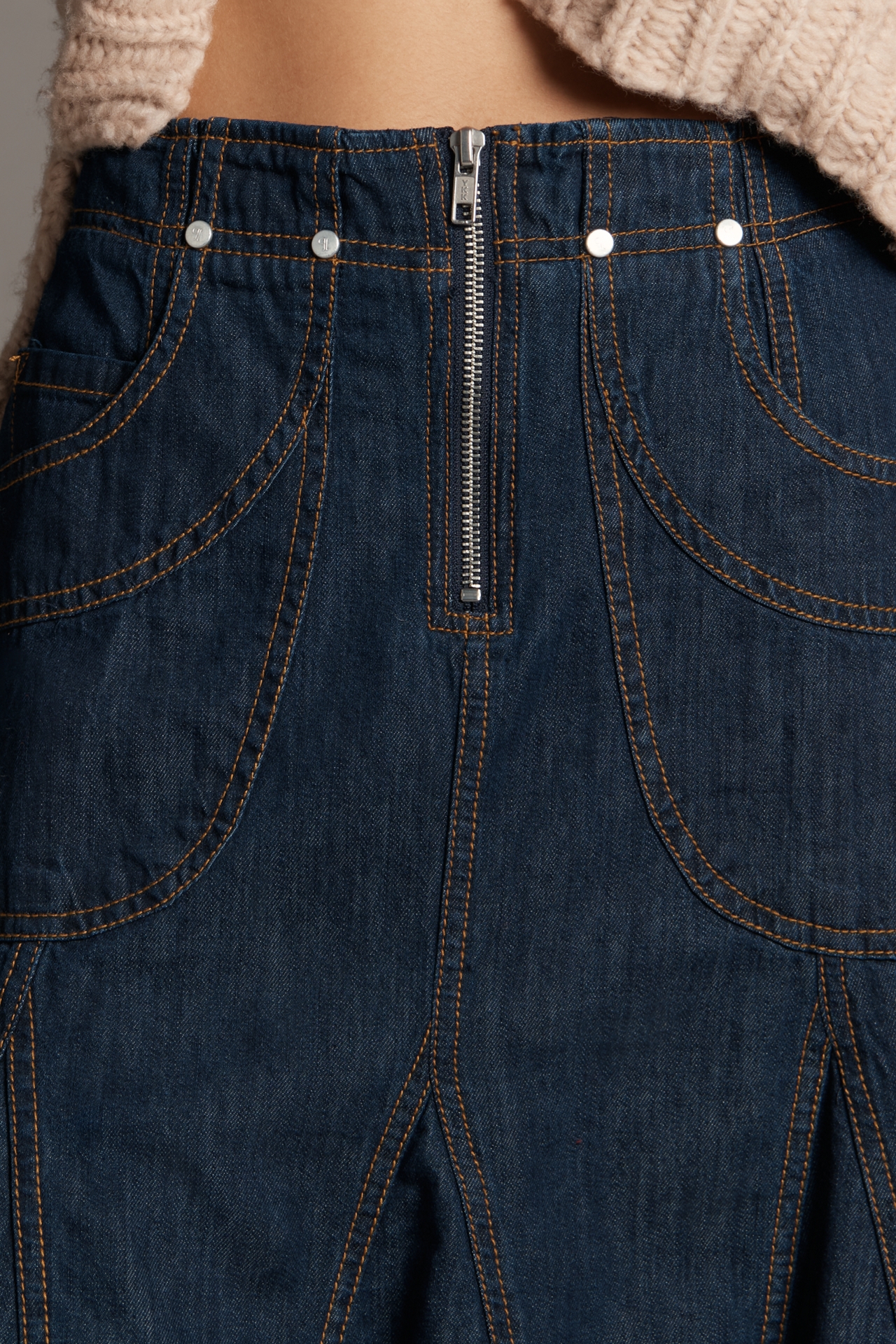 Pilcro Fluted Knee-Length Skirt