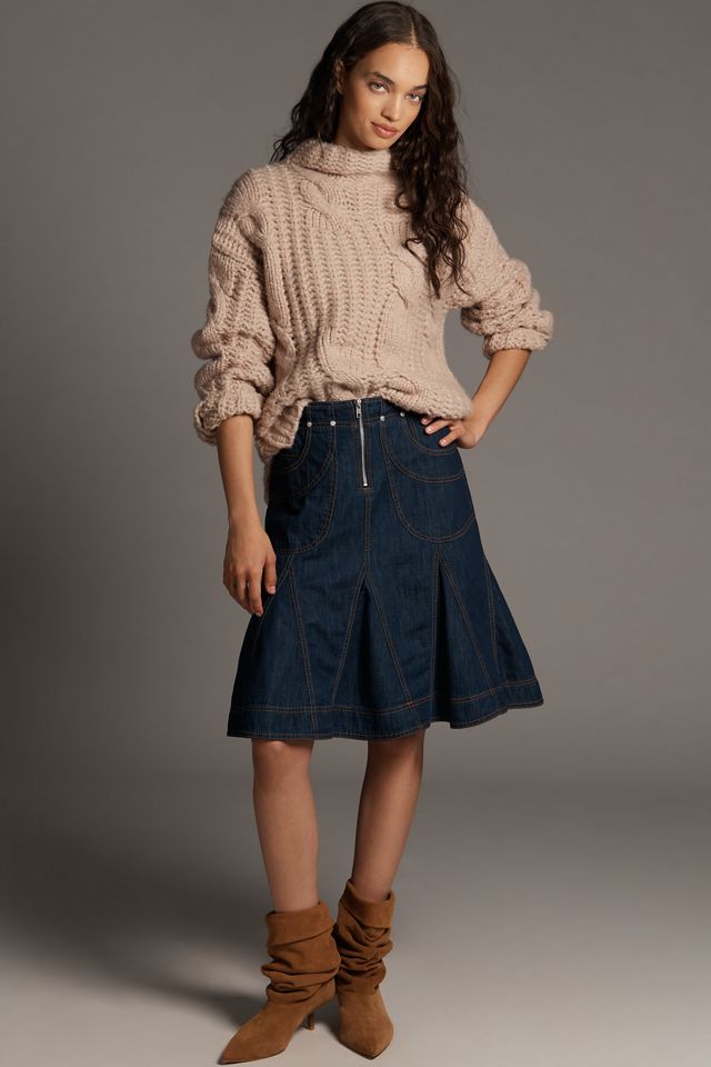 Pilcro Fluted Knee-Length Skirt #3