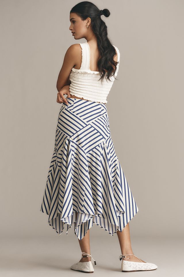 Gonna midi a righe rielaborata By Anthropologie #1