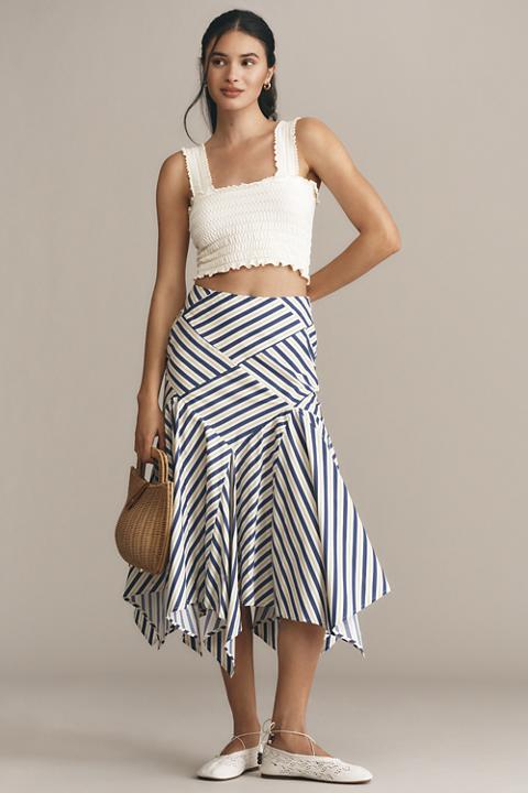 By Anthropologie Reworked Striped Midi Skirt