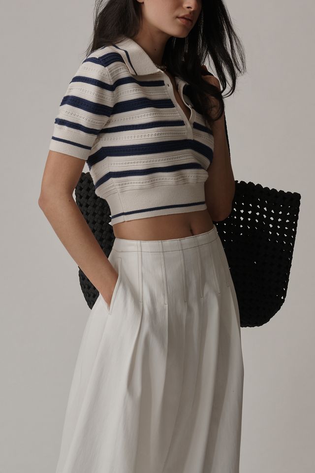 By Anthropologie Paneled Waist Maxi Skirt #3