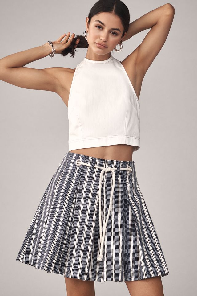 Pilcro Pleated Drawstring Mini Skirt #1
