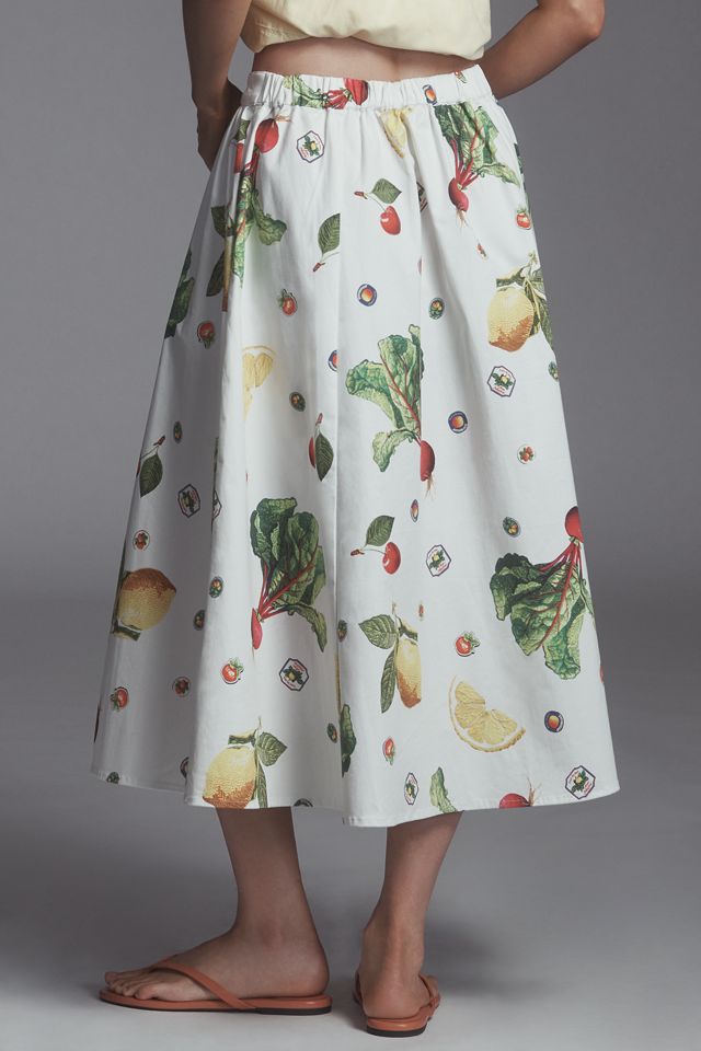 The Jacie Poplin Printed Midi Skirt by Maeve #3