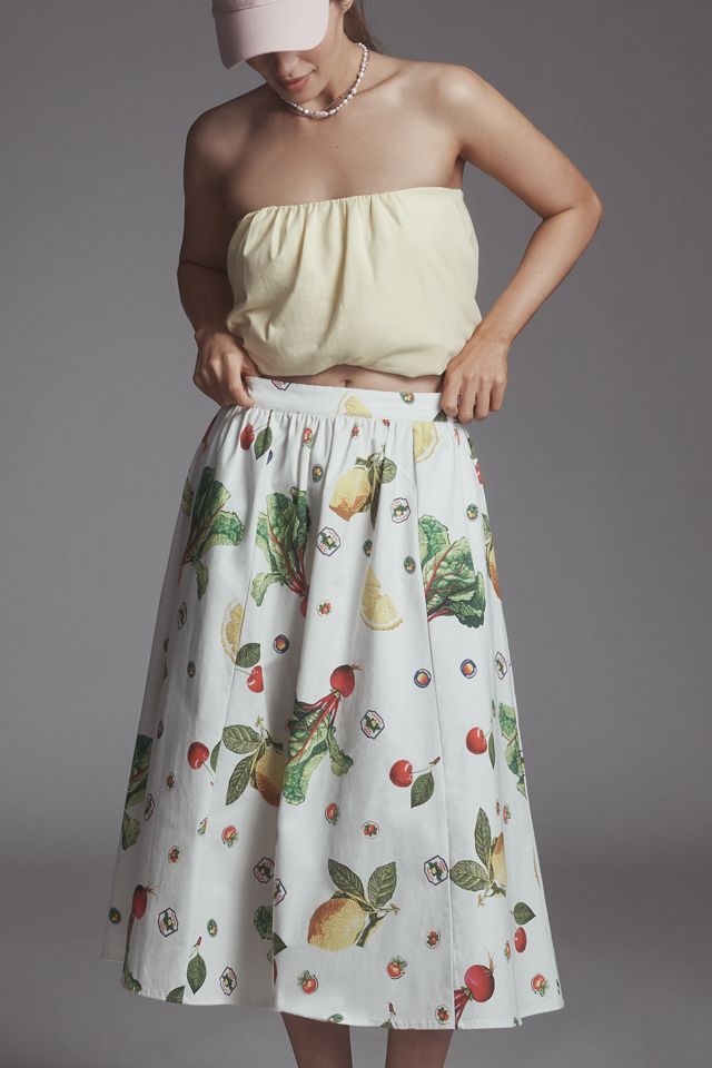 The Jacie Poplin Printed Midi Skirt by Maeve #4