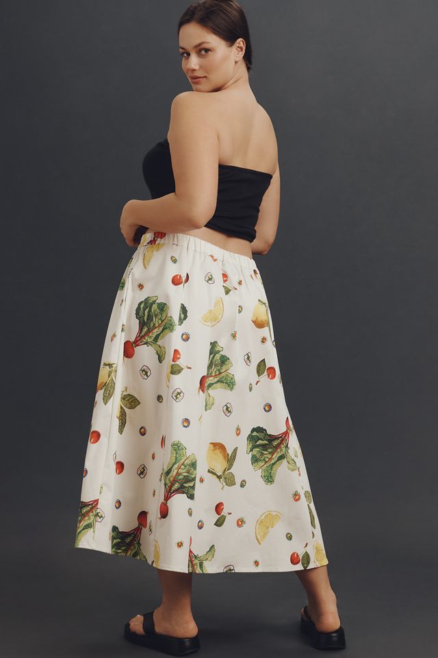 The Jacie Poplin Printed Midi Skirt by Maeve #7