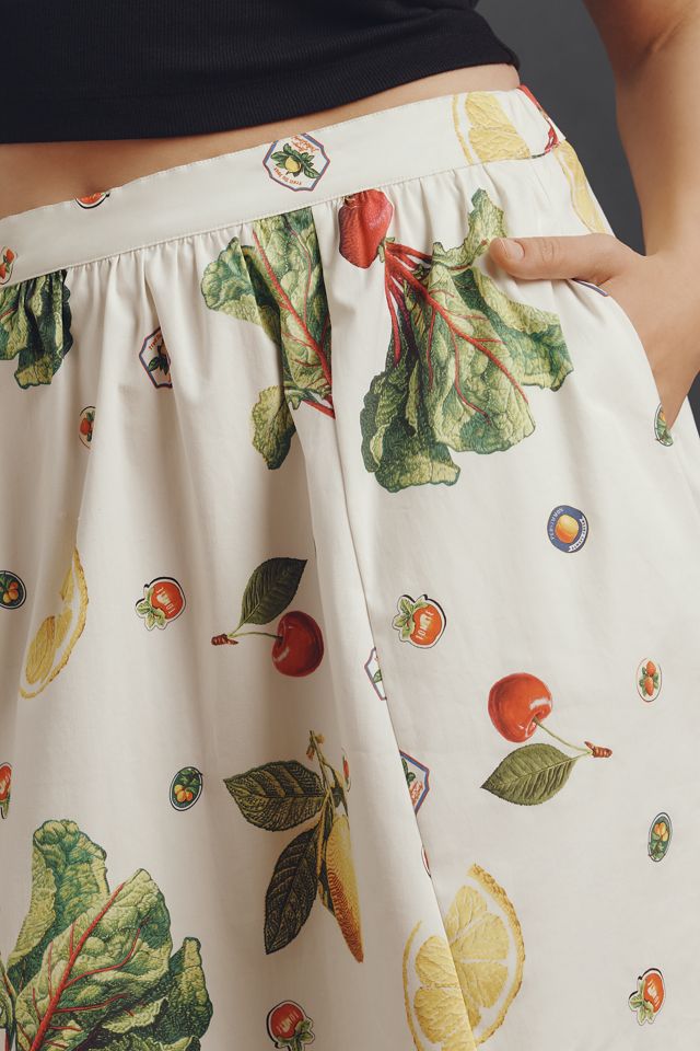 The Jacie Poplin Printed Midi Skirt by Maeve #8