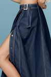 Pilcro Side-Slit Denim A-Line Midi Skirt